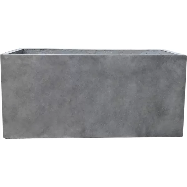 Kante 23.2" L Long Rectangular Concrete Planter, Large Outdoor Indoor Garden Pots with Drainage Hole and Rubber Plug, Charcoal