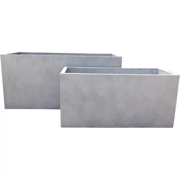 Kante 23.2" L Long Rectangular Concrete Planter, Large Outdoor Indoor Garden Pots with Drainage Hole and Rubber Plug, Charcoal
