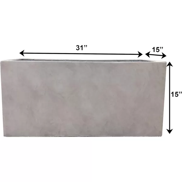 Kante 23.2" L Long Rectangular Concrete Planter, Large Outdoor Indoor Garden Pots with Drainage Hole and Rubber Plug, Charcoal