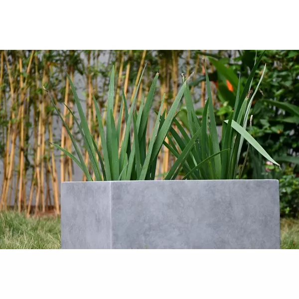 Kante 23.2" L Long Rectangular Concrete Planter, Large Outdoor Indoor Garden Pots with Drainage Hole and Rubber Plug, Charcoal