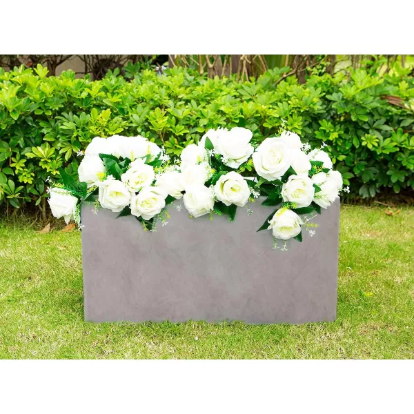 Kante 23.2" L Long Rectangular Concrete Planter, Large Outdoor Indoor Garden Pots with Drainage Hole and Rubber Plug, Charcoal