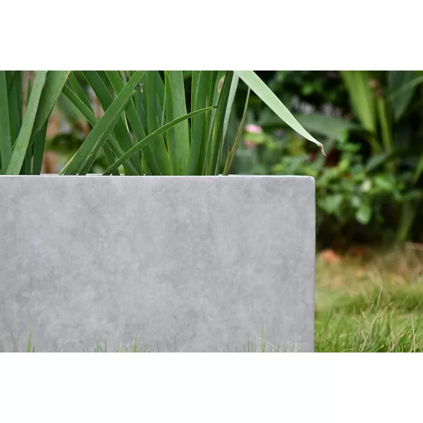 Kante 23.2" L Long Rectangular Concrete Planter, Large Outdoor Indoor Garden Pots with Drainage Hole and Rubber Plug, Charcoal