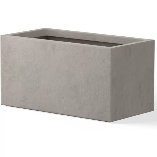 Kante 23.2" L Long Rectangular Concrete Planter, Large Outdoor Indoor Garden Pots with Drainage Hole and Rubber Plug, Charcoal