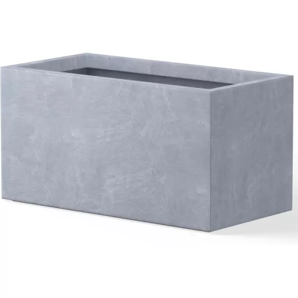 Kante 23.2" L Long Rectangular Concrete Planter, Large Outdoor Indoor Garden Pots with Drainage Hole and Rubber Plug, Charcoal