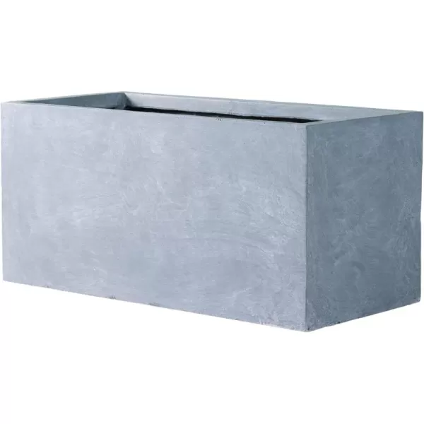 Kante 23.2" L Long Rectangular Concrete Planter, Large Outdoor Indoor Garden Pots with Drainage Hole and Rubber Plug, Charcoal
