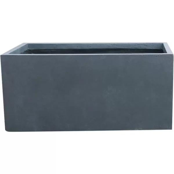 Kante 23.2" L Long Rectangular Concrete Planter, Large Outdoor Indoor Garden Pots with Drainage Hole and Rubber Plug, Charcoal