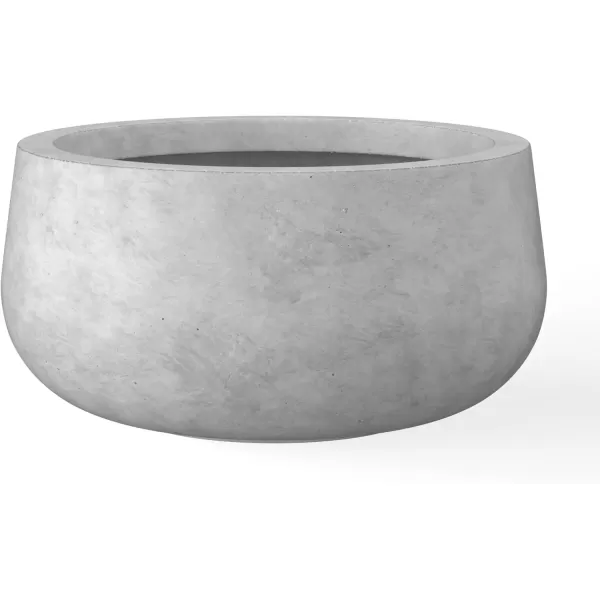 imageKante 196quot157quot118quot Dia Round Concrete Planters Set of 3 Outdoor Indoor Garden Plant Pots with Drainage Hole and Rubber Plug Modern Curvaceous Design Pure WhiteNatural Concrete