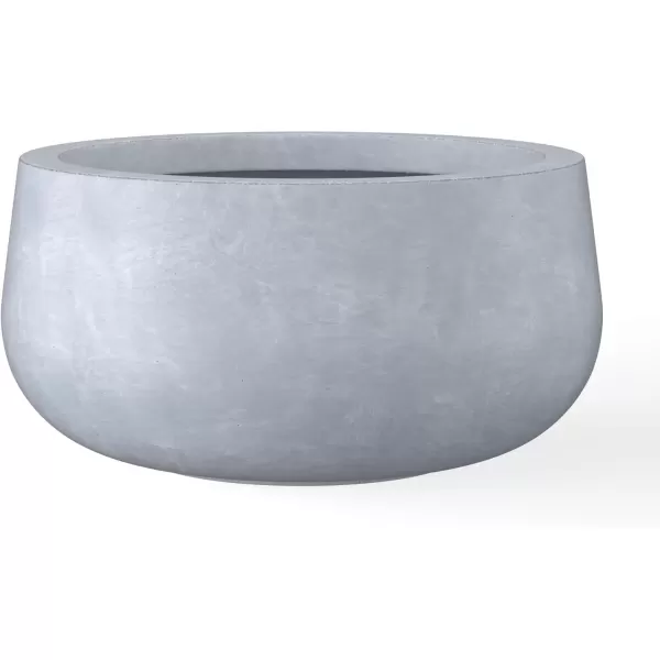 imageKante 196quot157quot118quot Dia Round Concrete Planters Set of 3 Outdoor Indoor Garden Plant Pots with Drainage Hole and Rubber Plug Modern Curvaceous Design Pure WhiteSlate Gray