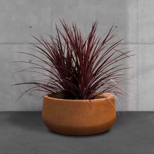 imageKante 196quot157quot118quot Dia Round Concrete Planters Set of 3 Outdoor Indoor Garden Plant Pots with Drainage Hole and Rubber Plug Modern Curvaceous Design Pure WhiteIron Oxide