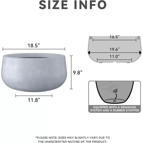 imageKante 196quot157quot118quot Dia Round Concrete Planters Set of 3 Outdoor Indoor Garden Plant Pots with Drainage Hole and Rubber Plug Modern Curvaceous Design Pure WhiteGray