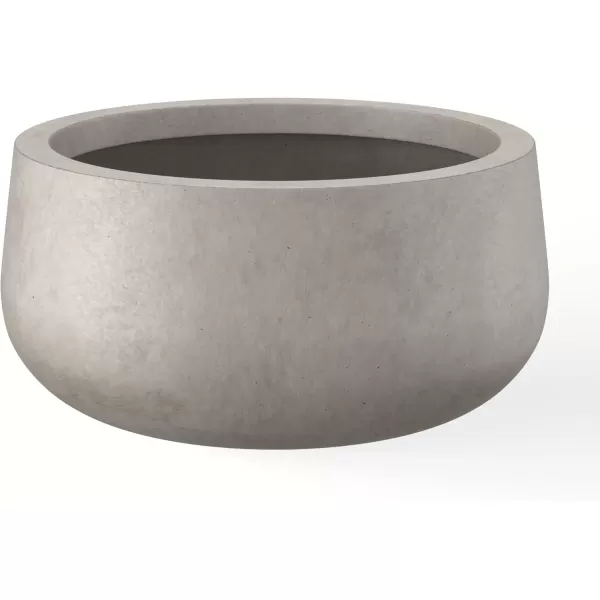 imageKante 196quot157quot118quot Dia Round Concrete Planters Set of 3 Outdoor Indoor Garden Plant Pots with Drainage Hole and Rubber Plug Modern Curvaceous Design Pure WhiteWeathered Concrete