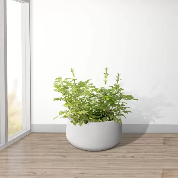 imageKante 196quot157quot118quot Dia Round Concrete Planters Set of 3 Outdoor Indoor Garden Plant Pots with Drainage Hole and Rubber Plug Modern Curvaceous Design Pure WhitePure White