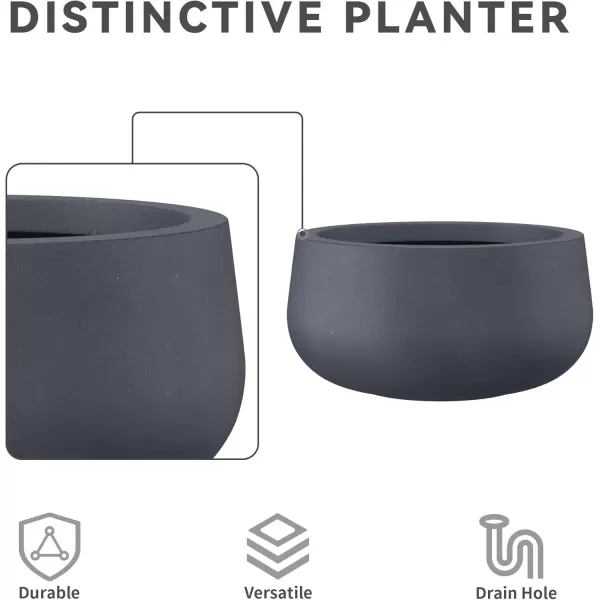 imageKante 196quot157quot118quot Dia Round Concrete Planters Set of 3 Outdoor Indoor Garden Plant Pots with Drainage Hole and Rubber Plug Modern Curvaceous Design Pure WhiteCharcoal