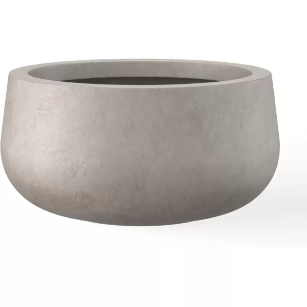 imageKante 196quot157quot118quot Dia Round Concrete Planters Set of 3 Outdoor Indoor Garden Plant Pots with Drainage Hole and Rubber Plug Modern Curvaceous Design Pure WhiteWeathered Concrete