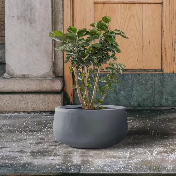 imageKante 196quot157quot118quot Dia Round Concrete Planters Set of 3 Outdoor Indoor Garden Plant Pots with Drainage Hole and Rubber Plug Modern Curvaceous Design Pure WhiteCharcoal