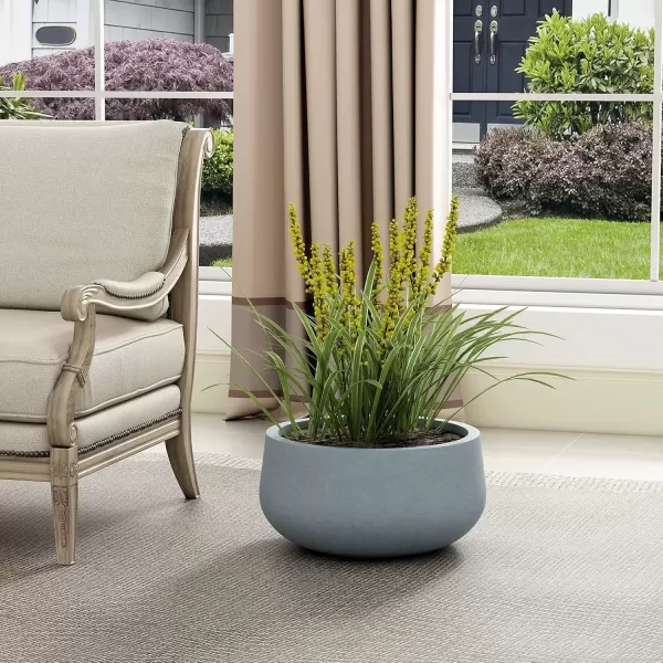 imageKante 196quot157quot118quot Dia Round Concrete Planters Set of 3 Outdoor Indoor Garden Plant Pots with Drainage Hole and Rubber Plug Modern Curvaceous Design Pure WhiteGray