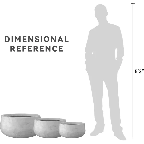 imageKante 196quot157quot118quot Dia Round Concrete Planters Set of 3 Outdoor Indoor Garden Plant Pots with Drainage Hole and Rubber Plug Modern Curvaceous Design Pure WhiteNatural Concrete