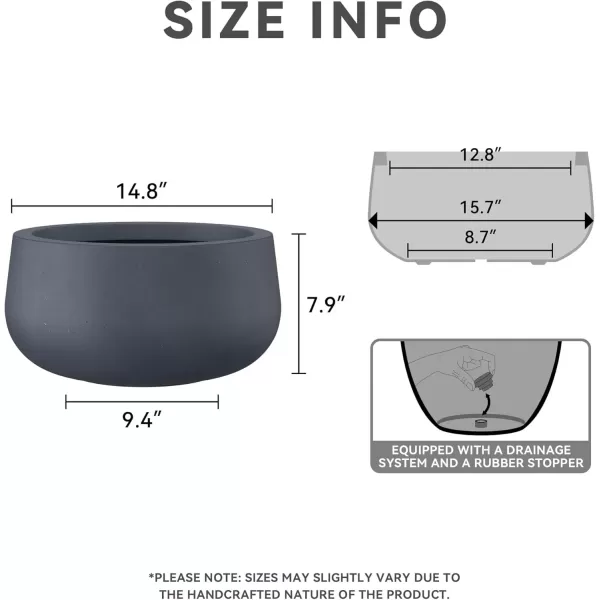 imageKante 196quot157quot118quot Dia Round Concrete Planters Set of 3 Outdoor Indoor Garden Plant Pots with Drainage Hole and Rubber Plug Modern Curvaceous Design Pure WhiteCharcoal