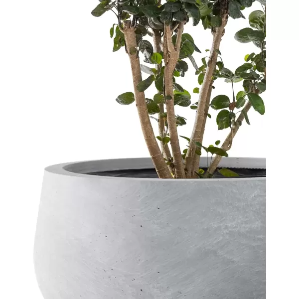 imageKante 196quot157quot118quot Dia Round Concrete Planters Set of 3 Outdoor Indoor Garden Plant Pots with Drainage Hole and Rubber Plug Modern Curvaceous Design Pure WhiteSlate Gray