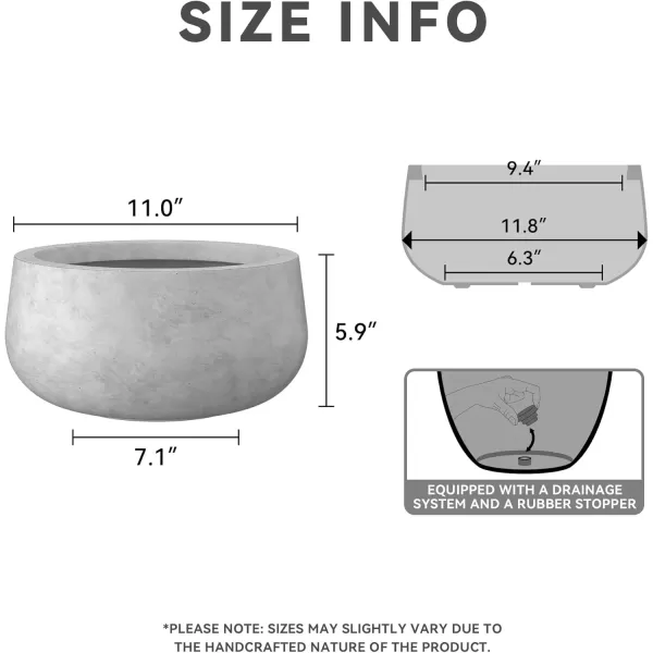 imageKante 196quot157quot118quot Dia Round Concrete Planters Set of 3 Outdoor Indoor Garden Plant Pots with Drainage Hole and Rubber Plug Modern Curvaceous Design Pure WhiteNatural Concrete