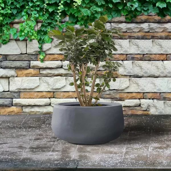 imageKante 196quot157quot118quot Dia Round Concrete Planters Set of 3 Outdoor Indoor Garden Plant Pots with Drainage Hole and Rubber Plug Modern Curvaceous Design Pure WhiteCharcoal