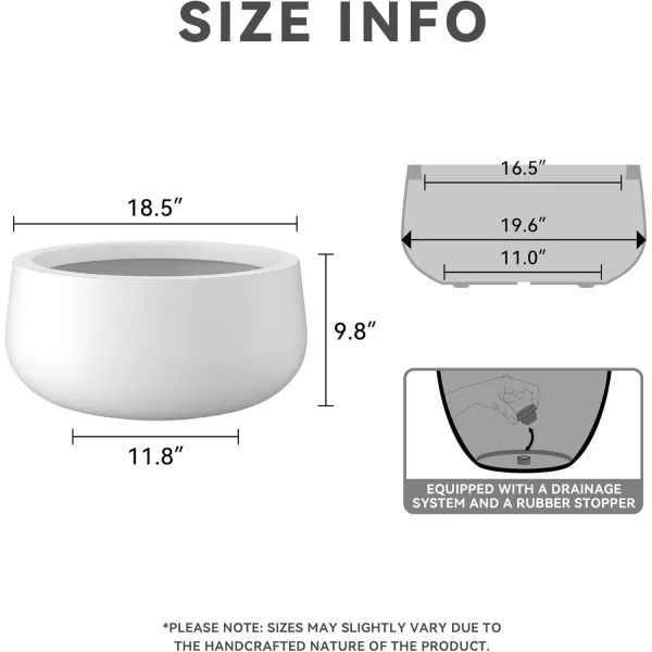 imageKante 196quot157quot118quot Dia Round Concrete Planters Set of 3 Outdoor Indoor Garden Plant Pots with Drainage Hole and Rubber Plug Modern Curvaceous Design Pure WhitePure White