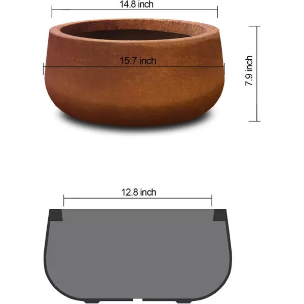 imageKante 196quot157quot118quot Dia Round Concrete Planters Set of 3 Outdoor Indoor Garden Plant Pots with Drainage Hole and Rubber Plug Modern Curvaceous Design Pure WhiteIron Oxide