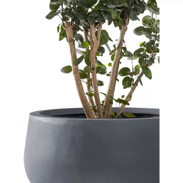 imageKante 196quot157quot118quot Dia Round Concrete Planters Set of 3 Outdoor Indoor Garden Plant Pots with Drainage Hole and Rubber Plug Modern Curvaceous Design Pure WhiteCharcoal