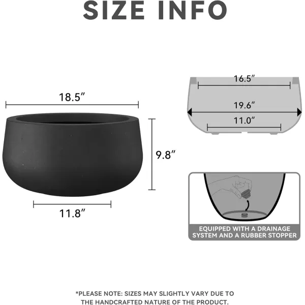 imageKante 196quot157quot118quot Dia Round Concrete Planters Set of 3 Outdoor Indoor Garden Plant Pots with Drainage Hole and Rubber Plug Modern Curvaceous Design Pure WhiteBlack