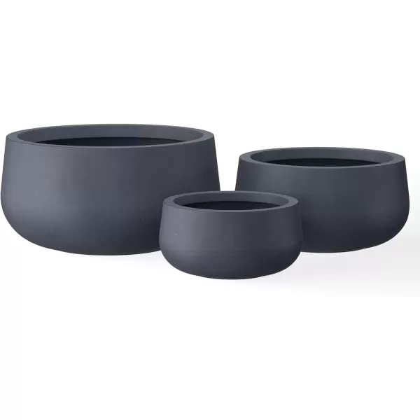 imageKante 196quot157quot118quot Dia Round Concrete Planters Set of 3 Outdoor Indoor Garden Plant Pots with Drainage Hole and Rubber Plug Modern Curvaceous Design Pure WhiteCharcoal