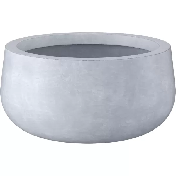 imageKante 196quot157quot118quot Dia Round Concrete Planters Set of 3 Outdoor Indoor Garden Plant Pots with Drainage Hole and Rubber Plug Modern Curvaceous Design Pure WhiteSlate Gray