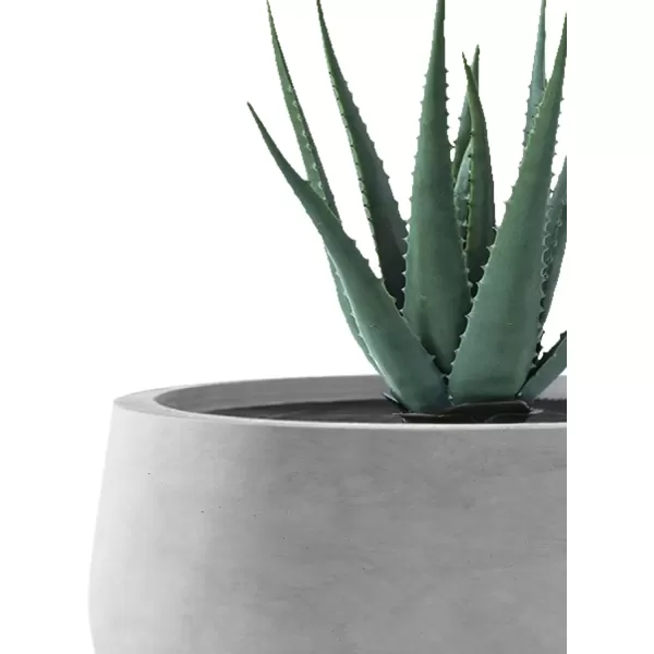 imageKante 196quot157quot118quot Dia Round Concrete Planters Set of 3 Outdoor Indoor Garden Plant Pots with Drainage Hole and Rubber Plug Modern Curvaceous Design Pure WhiteNatural Concrete