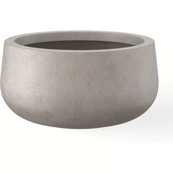 imageKante 196quot157quot118quot Dia Round Concrete Planters Set of 3 Outdoor Indoor Garden Plant Pots with Drainage Hole and Rubber Plug Modern Curvaceous Design Pure WhiteWeathered Concrete
