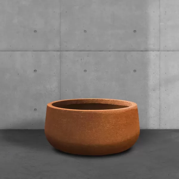 imageKante 196quot157quot118quot Dia Round Concrete Planters Set of 3 Outdoor Indoor Garden Plant Pots with Drainage Hole and Rubber Plug Modern Curvaceous Design Pure WhiteIron Oxide