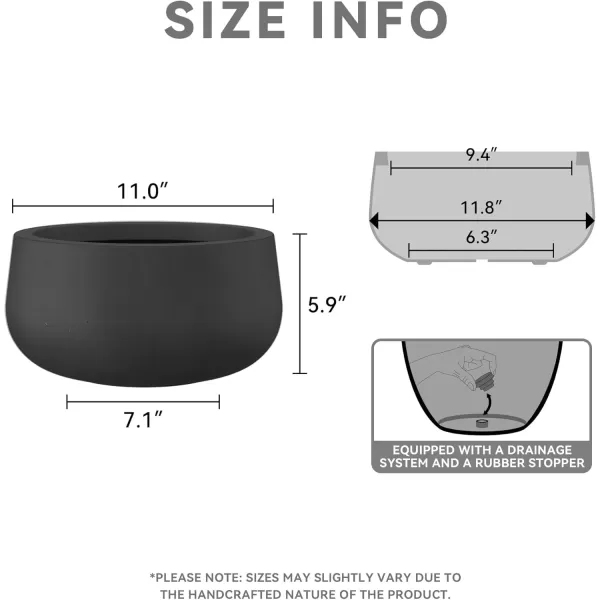 imageKante 196quot157quot118quot Dia Round Concrete Planters Set of 3 Outdoor Indoor Garden Plant Pots with Drainage Hole and Rubber Plug Modern Curvaceous Design Pure WhiteBlack