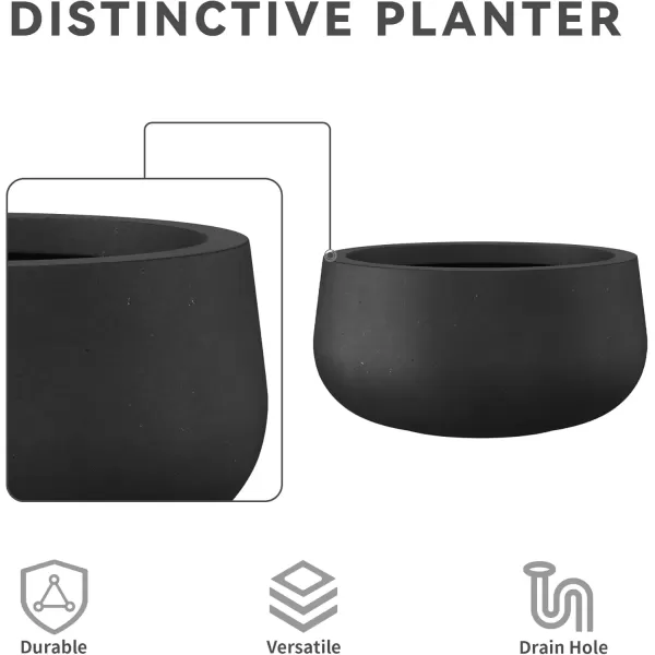 imageKante 196quot157quot118quot Dia Round Concrete Planters Set of 3 Outdoor Indoor Garden Plant Pots with Drainage Hole and Rubber Plug Modern Curvaceous Design Pure WhiteBlack