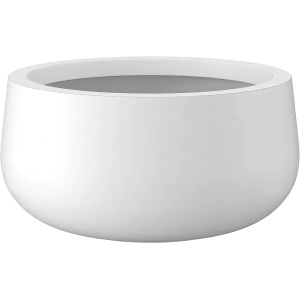 imageKante 196quot157quot118quot Dia Round Concrete Planters Set of 3 Outdoor Indoor Garden Plant Pots with Drainage Hole and Rubber Plug Modern Curvaceous Design Pure WhitePure White