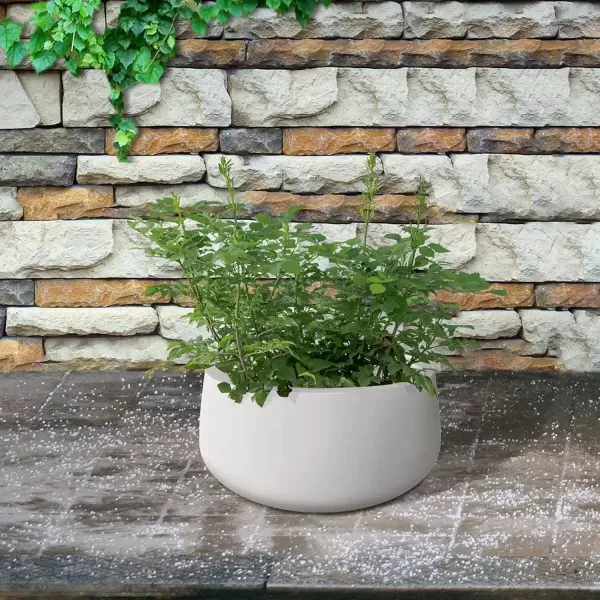 imageKante 196quot157quot118quot Dia Round Concrete Planters Set of 3 Outdoor Indoor Garden Plant Pots with Drainage Hole and Rubber Plug Modern Curvaceous Design Pure WhitePure White