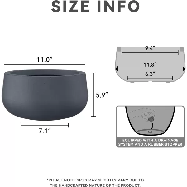 imageKante 196quot157quot118quot Dia Round Concrete Planters Set of 3 Outdoor Indoor Garden Plant Pots with Drainage Hole and Rubber Plug Modern Curvaceous Design Pure WhiteDark Gray
