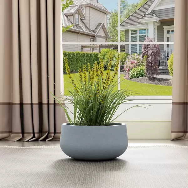 imageKante 196quot157quot118quot Dia Round Concrete Planters Set of 3 Outdoor Indoor Garden Plant Pots with Drainage Hole and Rubber Plug Modern Curvaceous Design Pure WhiteGray