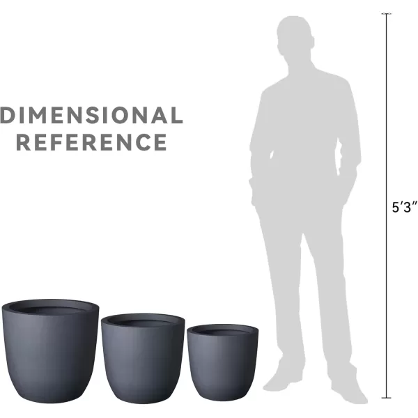 imageKante 20quot165quot134quot Dia Round Concrete Planters Set of 3 Outdoor Indoor Modern Decorative Plant Pots with Drainage Hole ampamp Rubber Plug for Home ampamp Garden Pure WhiteCharcoal