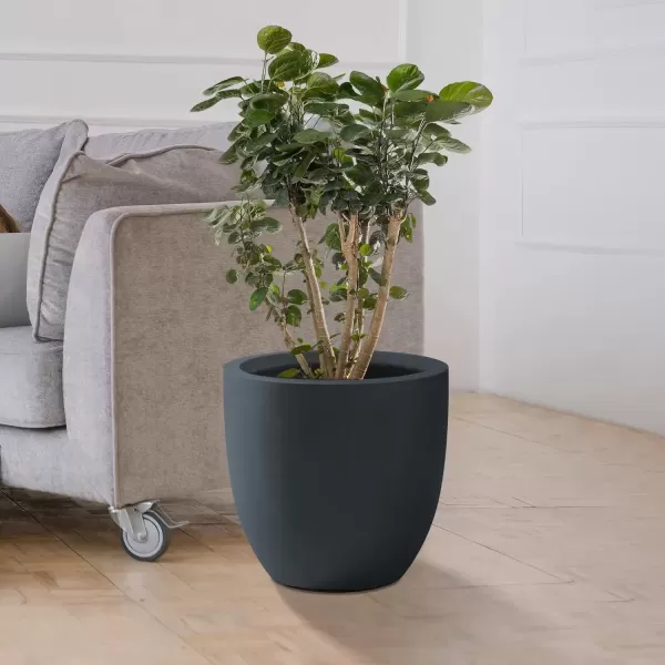 imageKante 20quot165quot134quot Dia Round Concrete Planters Set of 3 Outdoor Indoor Modern Decorative Plant Pots with Drainage Hole ampamp Rubber Plug for Home ampamp Garden Pure WhiteCharcoal