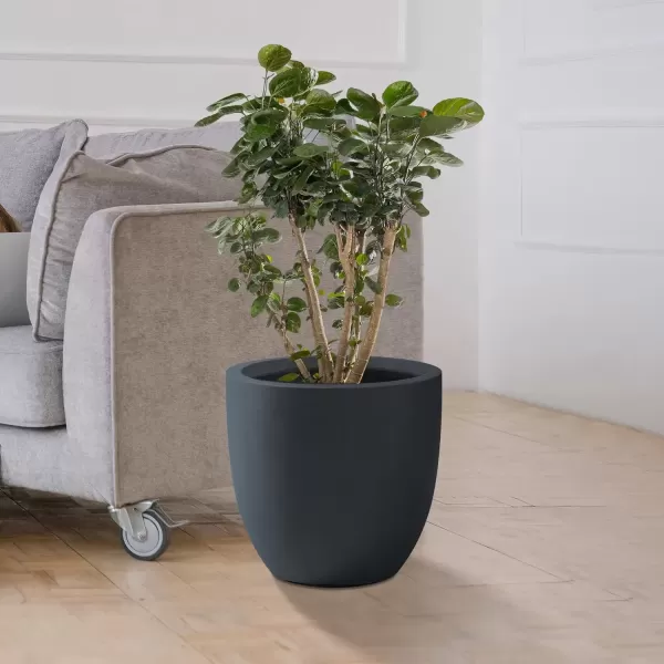 imageKante 20quot165quot134quot Dia Round Concrete Planters Set of 3 Outdoor Indoor Modern Decorative Plant Pots with Drainage Hole ampamp Rubber Plug for Home ampamp Garden Pure WhiteCharcoal