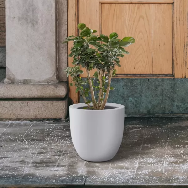 imageKante 20quot165quot134quot Dia Round Concrete Planters Set of 3 Outdoor Indoor Modern Decorative Plant Pots with Drainage Hole ampamp Rubber Plug for Home ampamp Garden Pure WhitePure White
