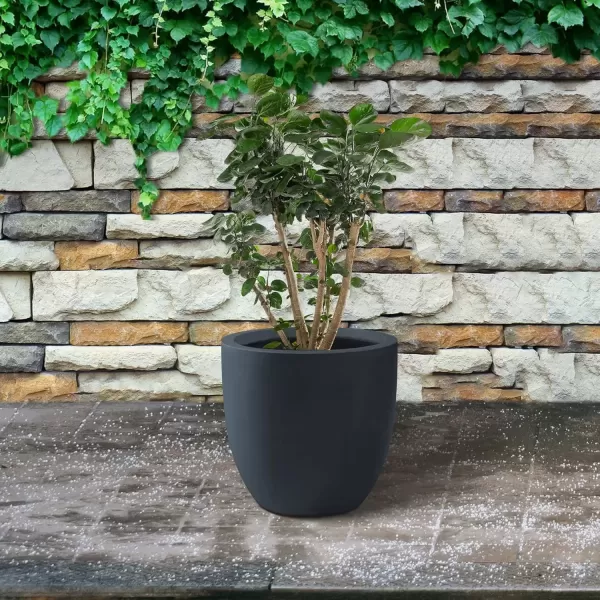 imageKante 20quot165quot134quot Dia Round Concrete Planters Set of 3 Outdoor Indoor Modern Decorative Plant Pots with Drainage Hole ampamp Rubber Plug for Home ampamp Garden Pure WhiteCharcoal
