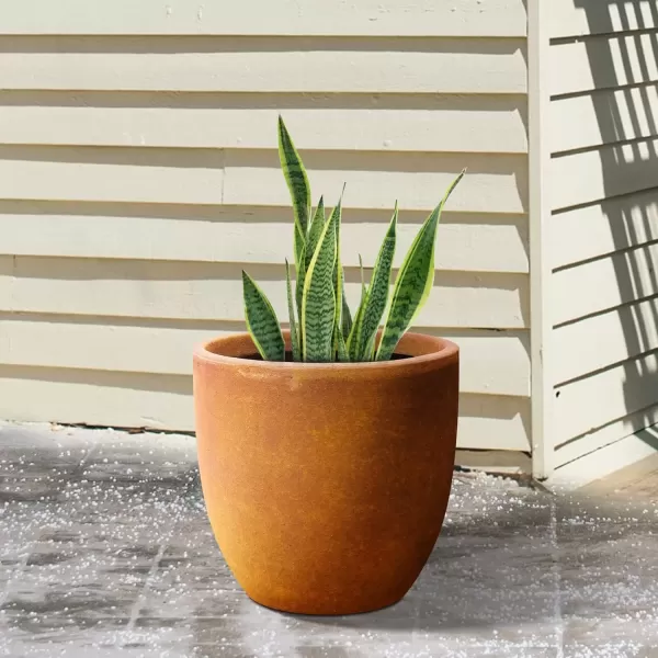 imageKante 20quot165quot134quot Dia Round Concrete Planters Set of 3 Outdoor Indoor Modern Decorative Plant Pots with Drainage Hole ampamp Rubber Plug for Home ampamp Garden Pure WhiteIron Oxide