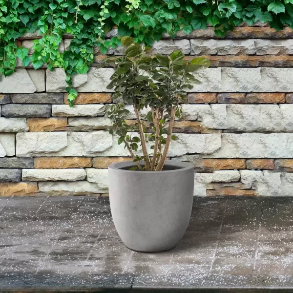 imageKante 20quot165quot134quot Dia Round Concrete Planters Set of 3 Outdoor Indoor Modern Decorative Plant Pots with Drainage Hole ampamp Rubber Plug for Home ampamp Garden Pure WhiteNatural Concrete