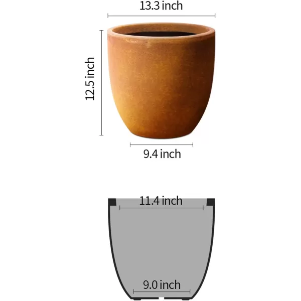 imageKante 20quot165quot134quot Dia Round Concrete Planters Set of 3 Outdoor Indoor Modern Decorative Plant Pots with Drainage Hole ampamp Rubber Plug for Home ampamp Garden Pure WhiteIron Oxide