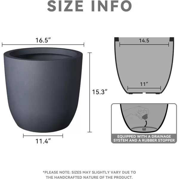 imageKante 20quot165quot134quot Dia Round Concrete Planters Set of 3 Outdoor Indoor Modern Decorative Plant Pots with Drainage Hole ampamp Rubber Plug for Home ampamp Garden Pure WhiteCharcoal