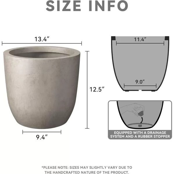 imageKante 20quot165quot134quot Dia Round Concrete Planters Set of 3 Outdoor Indoor Modern Decorative Plant Pots with Drainage Hole ampamp Rubber Plug for Home ampamp Garden Pure WhiteWeathered Concrete